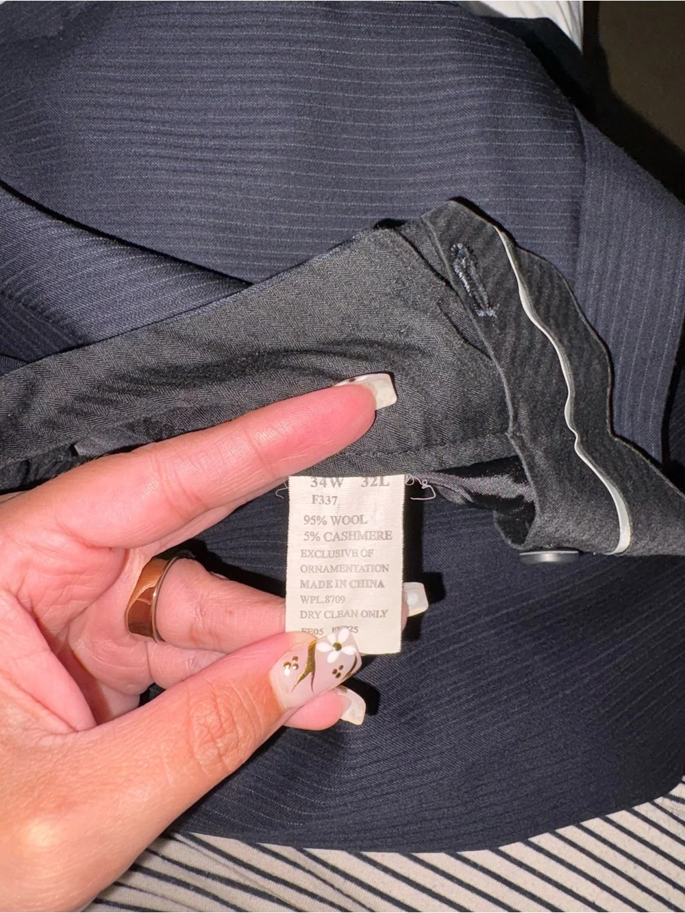 Alfani Black Pinstripe Dress Pants